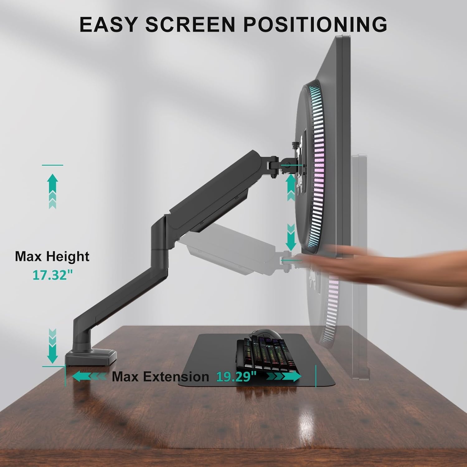 image:imageWALI Triple Monitor Mount for 1334 inch Screens Full Adjustable 3 Monitors Desk Mount with Clamp amp Grommet Base Triple Monitors Arm up to 198lbs Each VESA 75x75 100x100 mm GSDM003XL Black1334