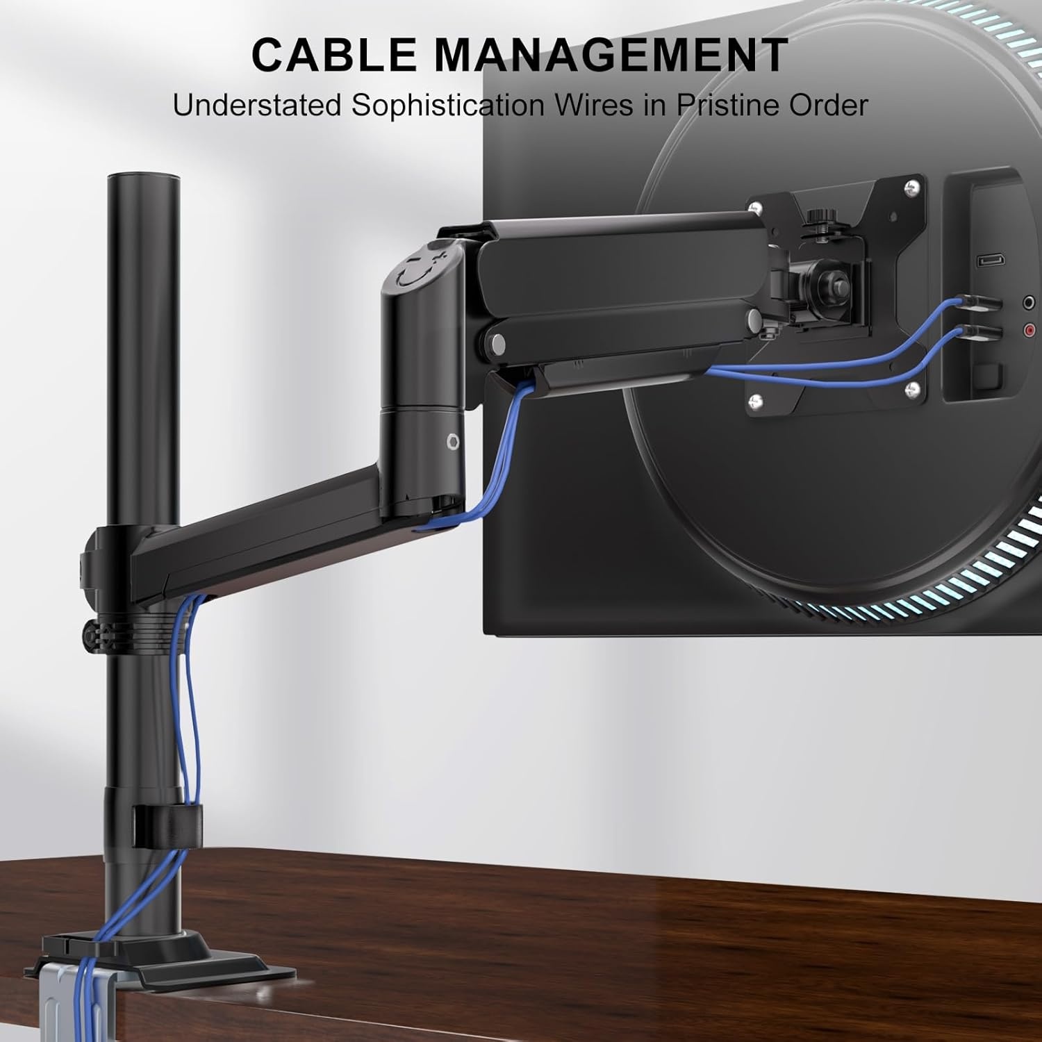image:imageWALI Triple Monitor Mount for 1334 inch Screens Full Adjustable 3 Monitors Desk Mount with Clamp amp Grommet Base Triple Monitors Arm up to 198lbs Each VESA 75x75 100x100 mm GSDM003XL Black1333