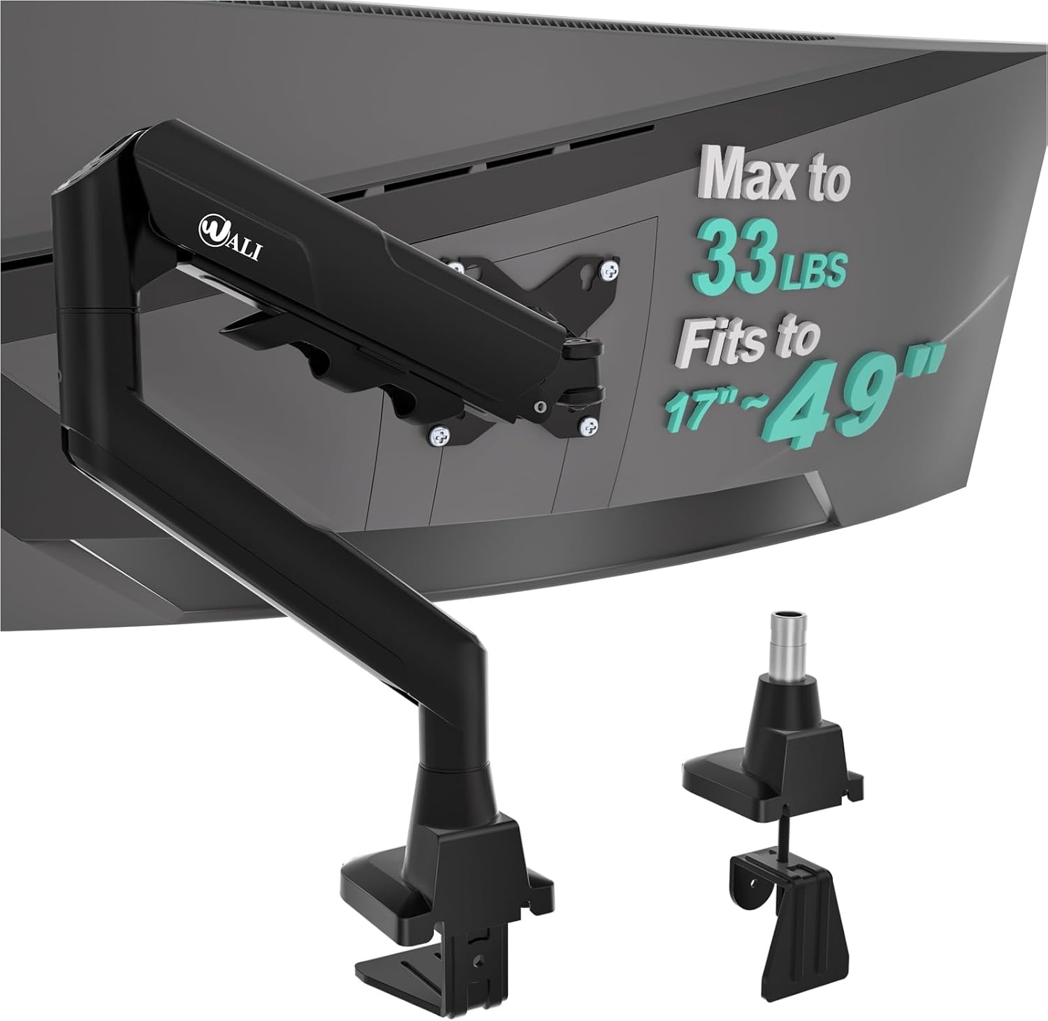 image:imageWALI Triple Monitor Mount for 1334 inch Screens Full Adjustable 3 Monitors Desk Mount with Clamp amp Grommet Base Triple Monitors Arm up to 198lbs Each VESA 75x75 100x100 mm GSDM003XL Black1749