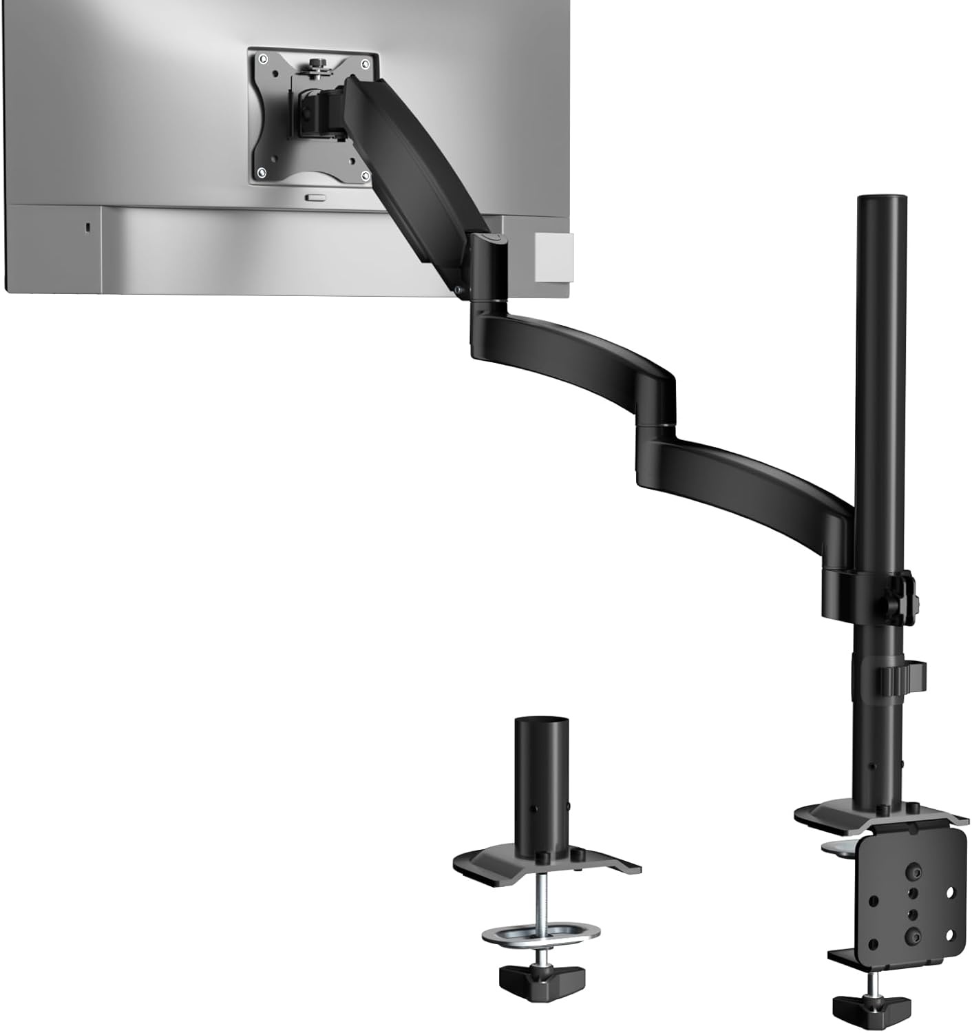 image:imageWALI Triple Monitor Mount for 1334 inch Screens Full Adjustable 3 Monitors Desk Mount with Clamp amp Grommet Base Triple Monitors Arm up to 198lbs Each VESA 75x75 100x100 mm GSDM003XL Black1332