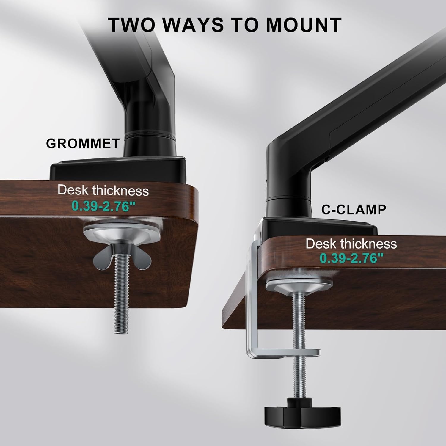 image:imageWALI Triple Monitor Mount for 1334 inch Screens Full Adjustable 3 Monitors Desk Mount with Clamp amp Grommet Base Triple Monitors Arm up to 198lbs Each VESA 75x75 100x100 mm GSDM003XL Black1334
