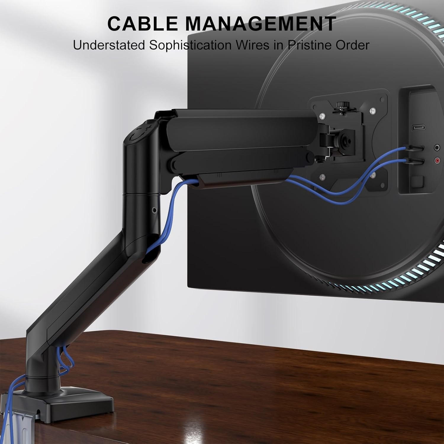 image:imageWALI Triple Monitor Mount for 1334 inch Screens Full Adjustable 3 Monitors Desk Mount with Clamp amp Grommet Base Triple Monitors Arm up to 198lbs Each VESA 75x75 100x100 mm GSDM003XL Black1334