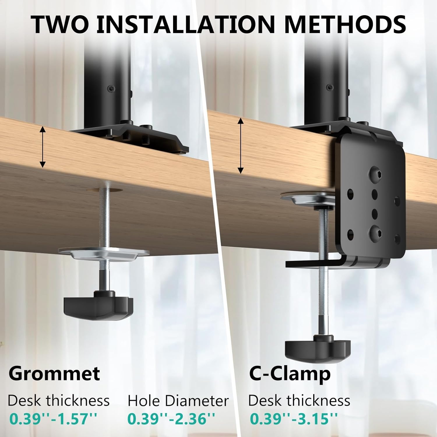 image:imageWALI Triple Monitor Mount for 1334 inch Screens Full Adjustable 3 Monitors Desk Mount with Clamp amp Grommet Base Triple Monitors Arm up to 198lbs Each VESA 75x75 100x100 mm GSDM003XL Black1332