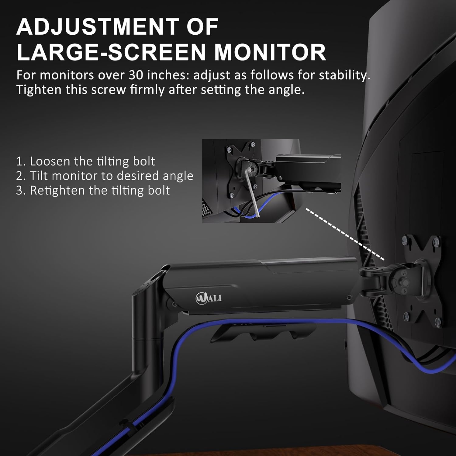 image:imageWALI Triple Monitor Mount for 1334 inch Screens Full Adjustable 3 Monitors Desk Mount with Clamp amp Grommet Base Triple Monitors Arm up to 198lbs Each VESA 75x75 100x100 mm GSDM003XL Black1749