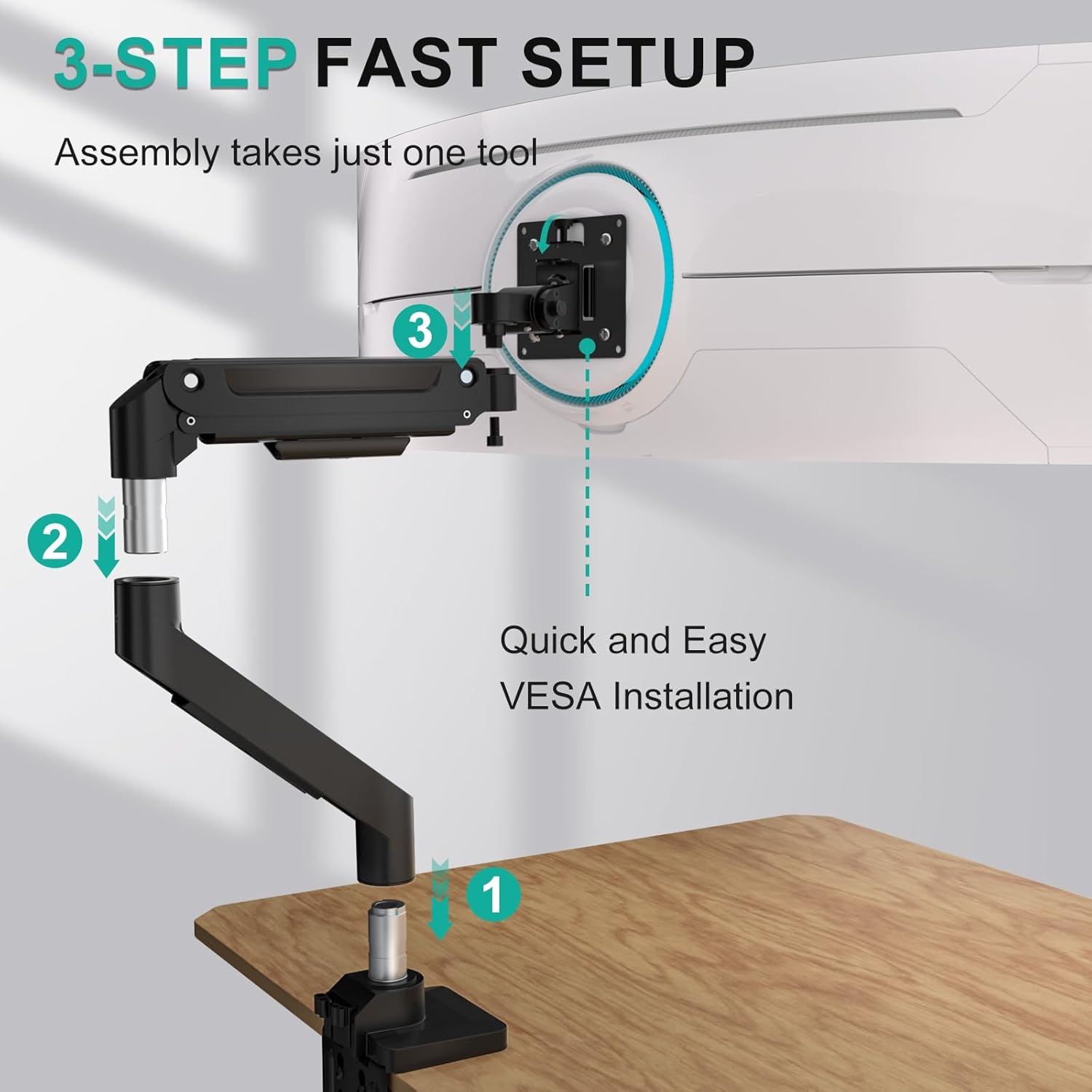 image:imageWALI Triple Monitor Mount for 1334 inch Screens Full Adjustable 3 Monitors Desk Mount with Clamp amp Grommet Base Triple Monitors Arm up to 198lbs Each VESA 75x75 100x100 mm GSDM003XL Black1349