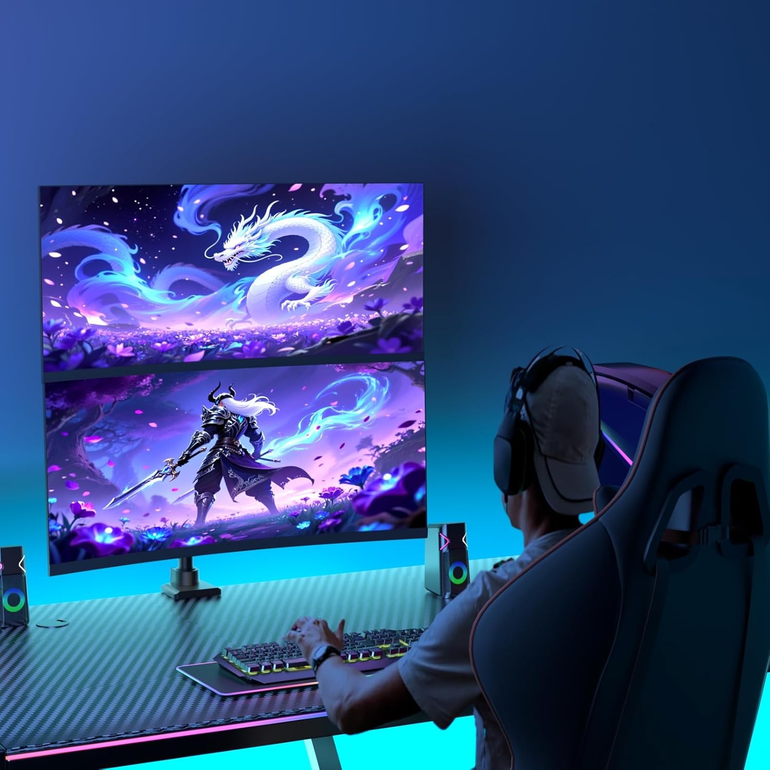 image:imageWALI Triple Monitor Mount for 1334 inch Screens Full Adjustable 3 Monitors Desk Mount with Clamp amp Grommet Base Triple Monitors Arm up to 198lbs Each VESA 75x75 100x100 mm GSDM003XL Black1349