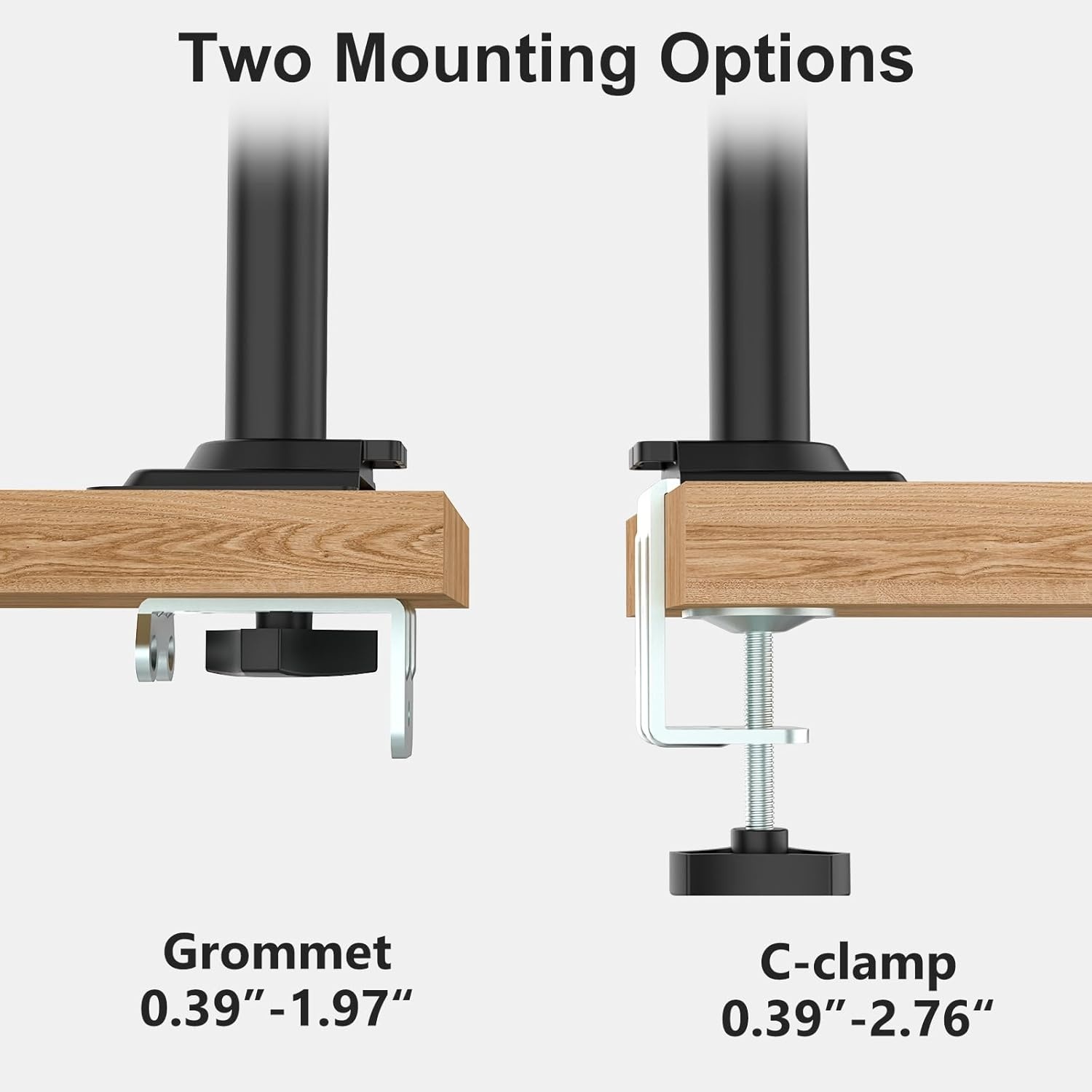 image:imageWALI Triple Monitor Mount for 1334 inch Screens Full Adjustable 3 Monitors Desk Mount with Clamp amp Grommet Base Triple Monitors Arm up to 198lbs Each VESA 75x75 100x100 mm GSDM003XL Black1333