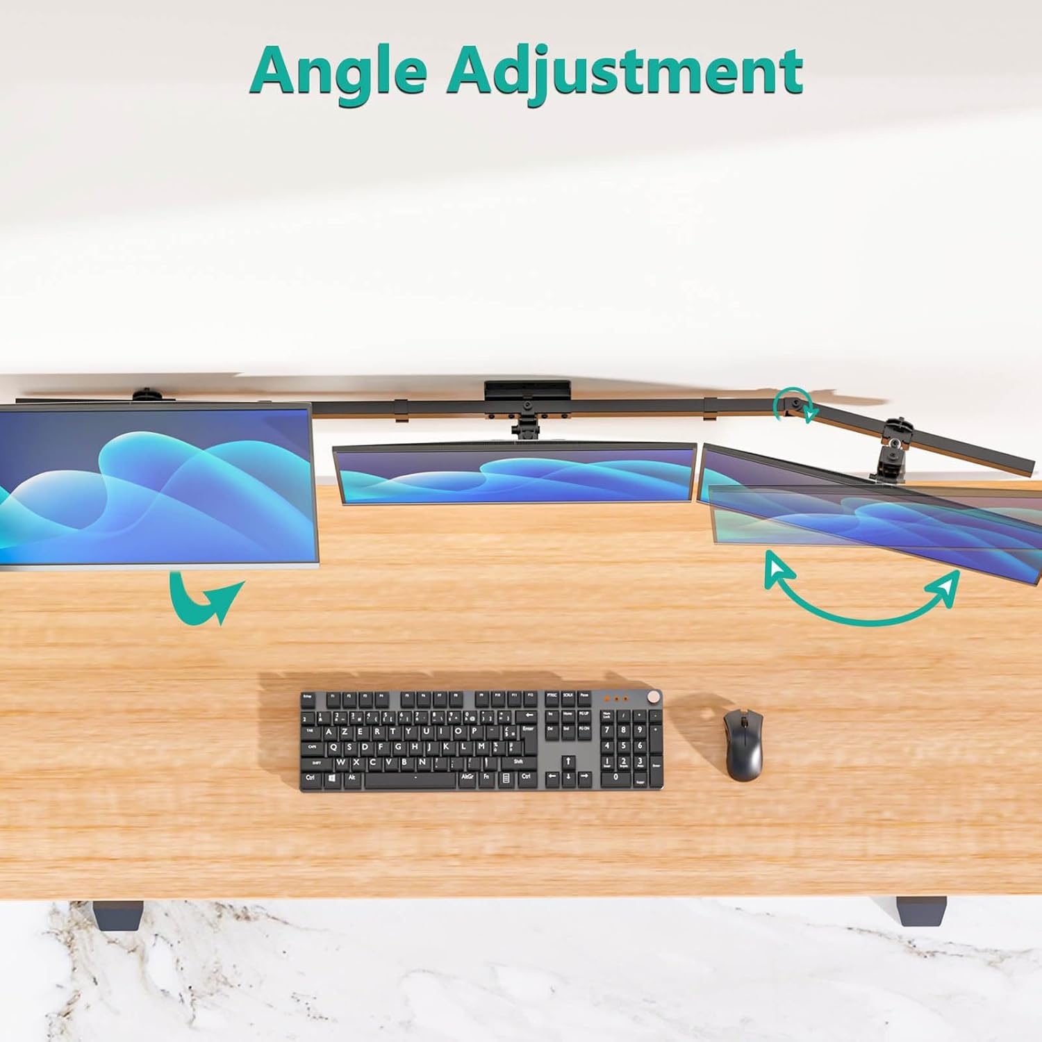 image:imageWALI Vertical Dual Monitor Wall Mount Stacked Monitor Wall Mount for 1749 Inch 2 Screens 44lbs each with Height Adjustment Heavy Duty Sturdy Steel Tilt Swivel Rotate Flexibility VESA 75x75100x100mmTriple Arms