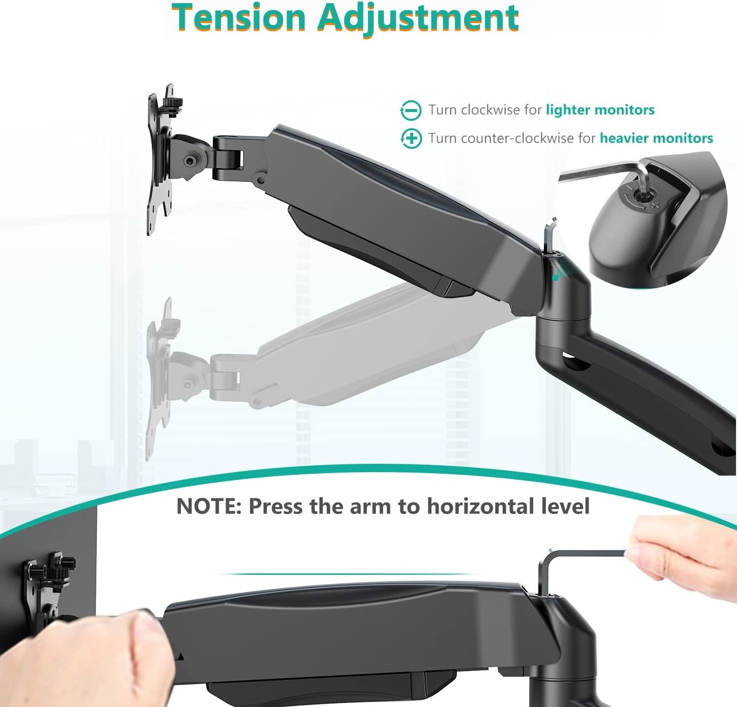 image:imageWALI Vertical Dual Monitor Wall Mount Stacked Monitor Wall Mount for 1749 Inch 2 Screens 44lbs each with Height Adjustment Heavy Duty Sturdy Steel Tilt Swivel Rotate Flexibility VESA 75x75100x100mmDual Arms