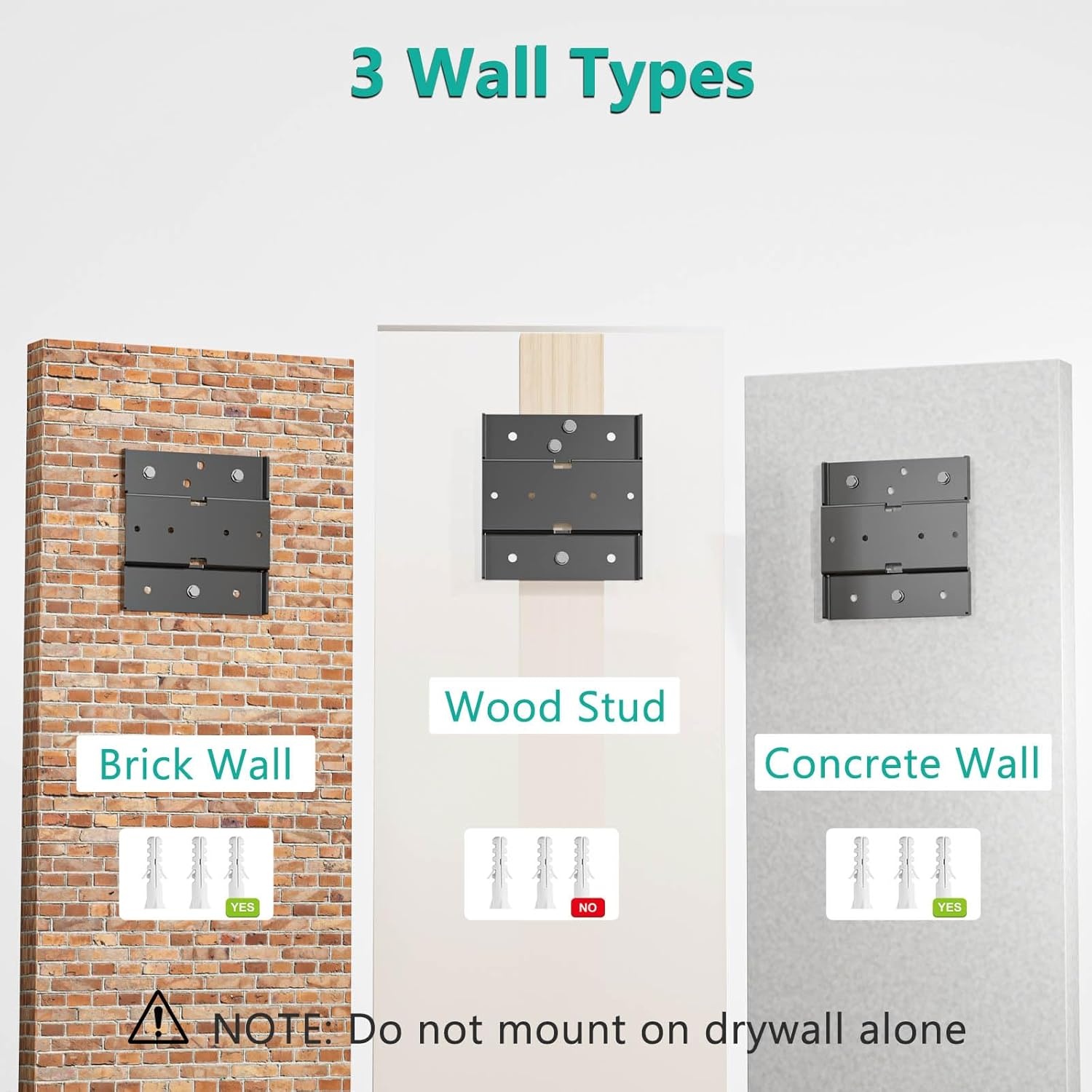 image:imageWALI Vertical Dual Monitor Wall Mount Stacked Monitor Wall Mount for 1749 Inch 2 Screens 44lbs each with Height Adjustment Heavy Duty Sturdy Steel Tilt Swivel Rotate Flexibility VESA 75x75100x100mmTriple Arms