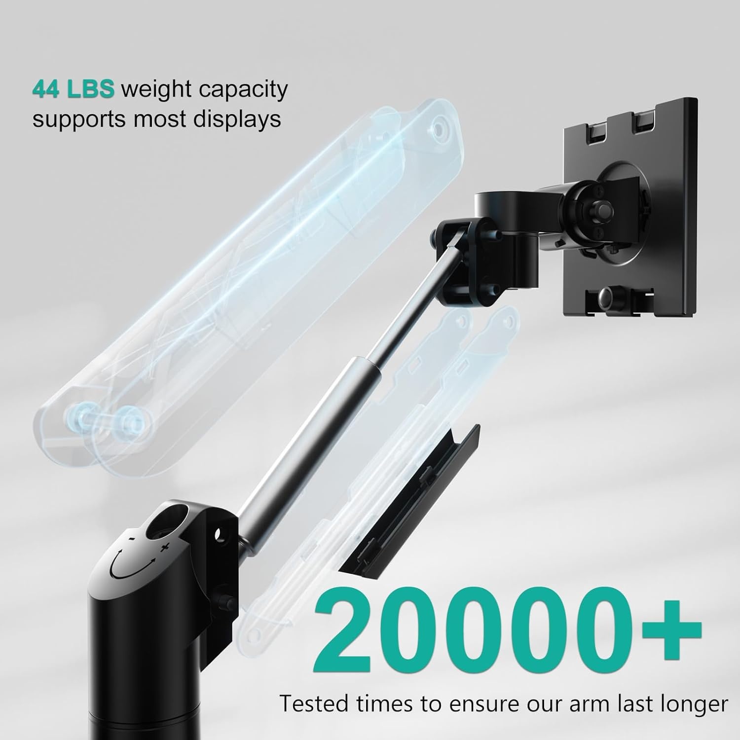 image:imageWALI Vertical Dual Monitor Wall Mount Stacked Monitor Wall Mount for 1749 Inch 2 Screens 44lbs each with Height Adjustment Heavy Duty Sturdy Steel Tilt Swivel Rotate Flexibility VESA 75x75100x100mmSingle Arm
