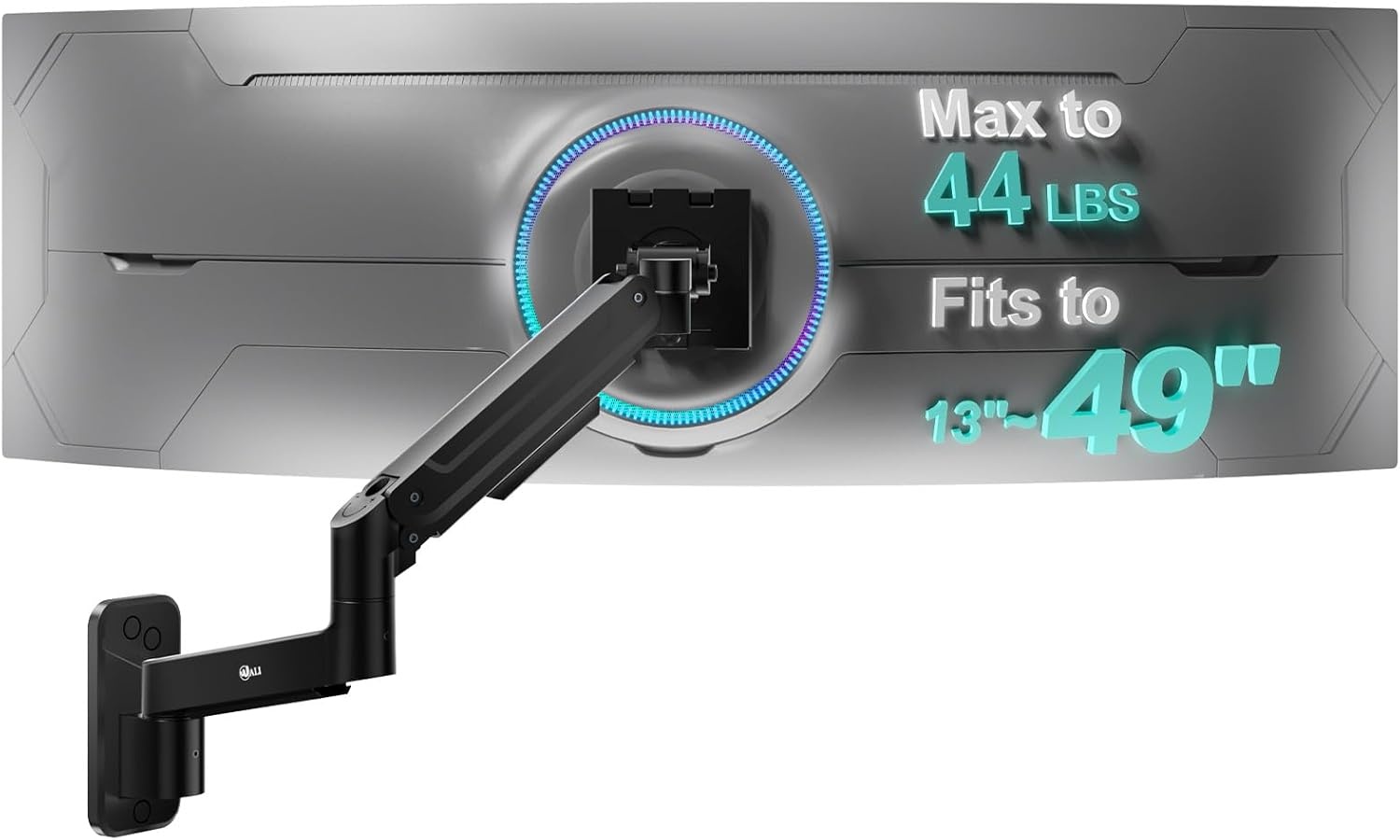 image:imageWALI Vertical Dual Monitor Wall Mount Stacked Monitor Wall Mount for 1749 Inch 2 Screens 44lbs each with Height Adjustment Heavy Duty Sturdy Steel Tilt Swivel Rotate Flexibility VESA 75x75100x100mmSingle Arm