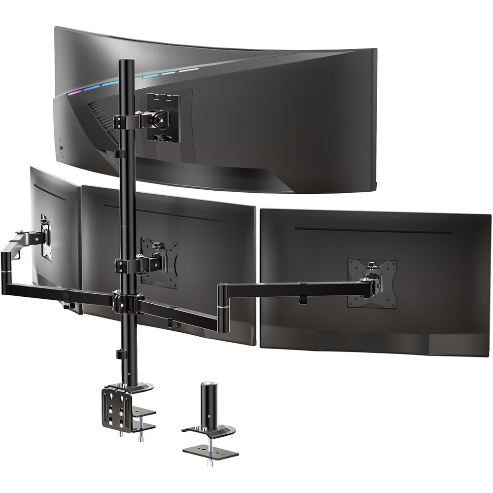 image:imageWALI Extra Tall Dual LCD Monitor Fully Adjustable Desk Mount Fits 2 Screens up to 27 inch 22 lbs Weight Capacity per Arm M002XL Black1349