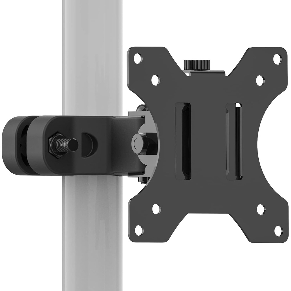image:imageWALI Monitor Pole Mount for Universal Monitor Mounting System Pole Mount Bracket Fits 11 to 24 Diameter Pole Up to 32 Screens Mounting Holes for 75 x 75mm and 100 x 100mm VES02 BlackFor 1124 diameter pole
