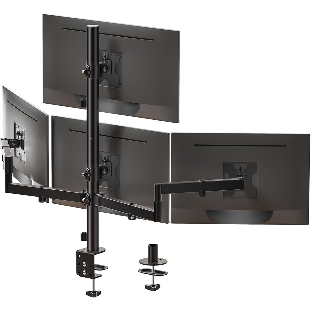 image:imageWALI Single Monitor Mount Monitors Desk Mount Single Monitor Arm Holds Screen Up to 32inch 22lbs Fully Adjustable Mount Designed for Home Office ApplicationM001S BlackQuad