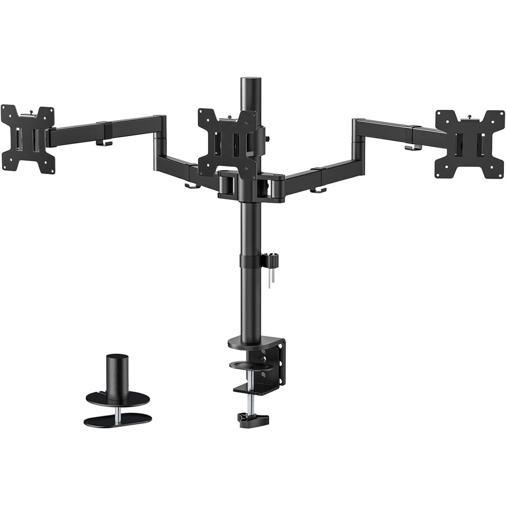 image:imageWALI Single Monitor Mount Monitors Desk Mount Single Monitor Arm Holds Screen Up to 32inch 22lbs Fully Adjustable Mount Designed for Home Office ApplicationM001S BlackTriple