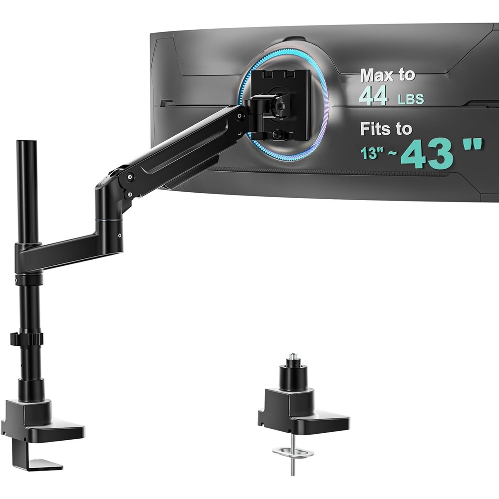 image:imageWALI Triple Monitor Mount for 1334 inch Screens Full Adjustable 3 Monitors Desk Mount with Clamp amp Grommet Base Triple Monitors Arm up to 198lbs Each VESA 75x75 100x100 mm GSDM003XL Black1343