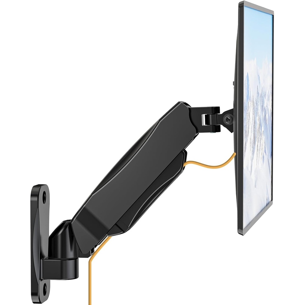 image:imageWALI Vertical Dual Monitor Wall Mount Stacked Monitor Wall Mount for 1749 Inch 2 Screens 44lbs each with Height Adjustment Heavy Duty Sturdy Steel Tilt Swivel Rotate Flexibility VESA 75x75100x100mmSingle Arm S