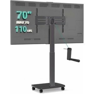 image:imageWALI Floor TV Stand with Power Outlet Tall TV Stand Mount for 3275 inch TV up to 110 lbs Swivel and Height Adjustable TV Stands with Wood Base for Bedroom Living RoomTVDVD7P BlackBlack