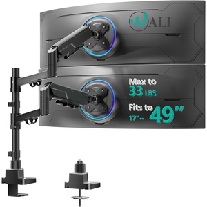 image:imageWALI Triple Monitor Mount for 1334 inch Screens Full Adjustable 3 Monitors Desk Mount with Clamp amp Grommet Base Triple Monitors Arm up to 198lbs Each VESA 75x75 100x100 mm GSDM003XL Black1749
