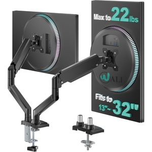 image:imageWALI Triple Monitor Mount for 1334 inch Screens Full Adjustable 3 Monitors Desk Mount with Clamp amp Grommet Base Triple Monitors Arm up to 198lbs Each VESA 75x75 100x100 mm GSDM003XL Black1332