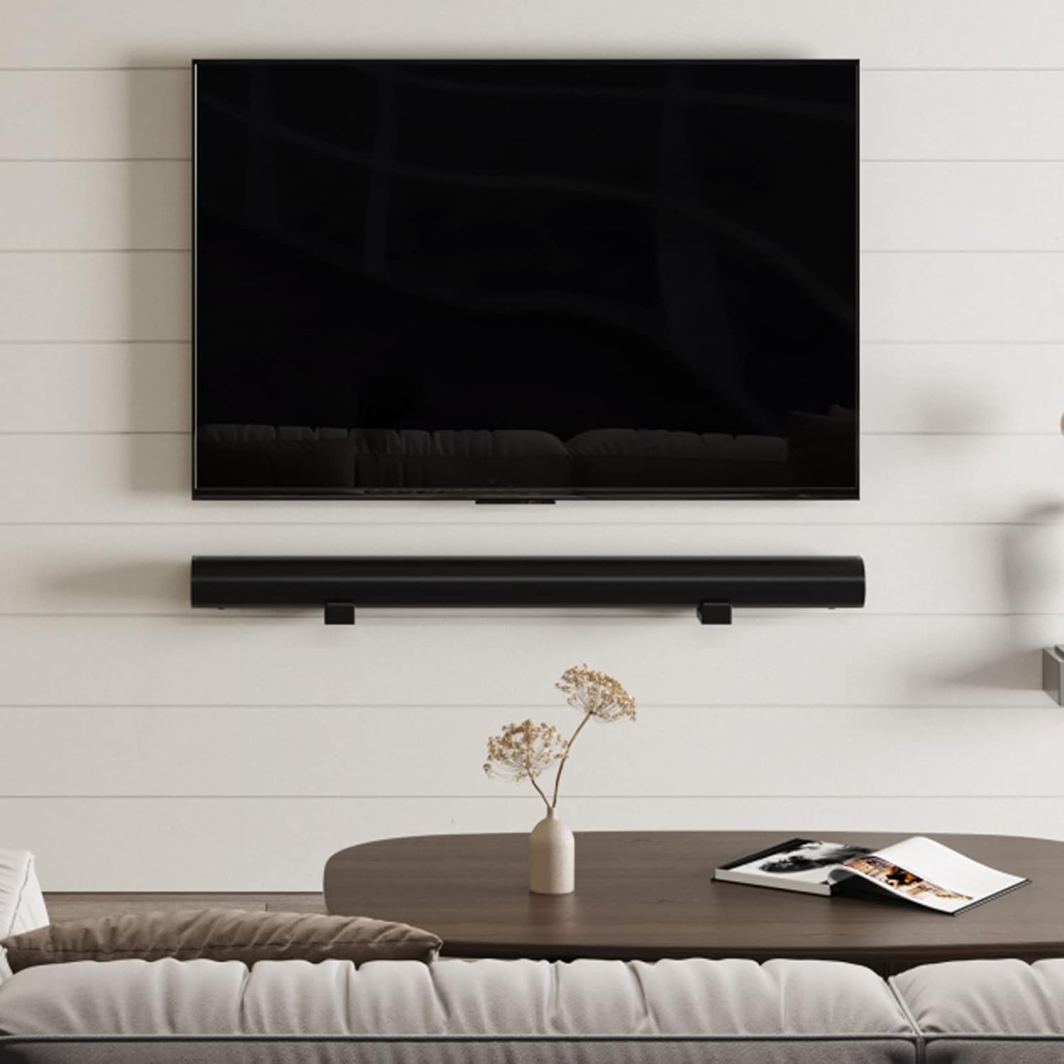 image:imageWALI Center Channel Speaker Wall Mount Universal Soundbar Wall Mount Bracket Hold up to 30 lbs Arms Extend Adjustment from 7 to 115 inch SLK201 Black35 to 61 inch