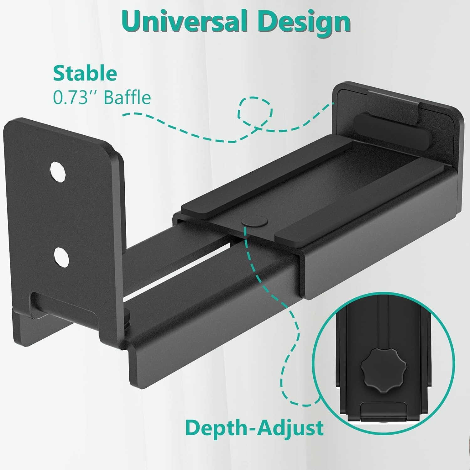 image:imageWALI Center Channel Speaker Wall Mount Universal Soundbar Wall Mount Bracket Hold up to 30 lbs Arms Extend Adjustment from 7 to 115 inch SLK201 Black35 to 61 inch