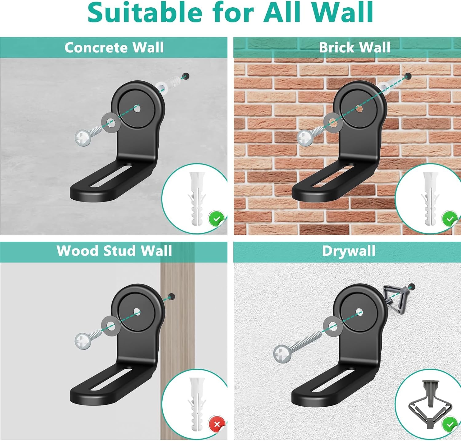 image:imageWALI Center Channel Speaker Wall Mount Universal Soundbar Wall Mount Bracket Hold up to 30 lbs Arms Extend Adjustment from 7 to 115 inch SLK201 Black51 inch