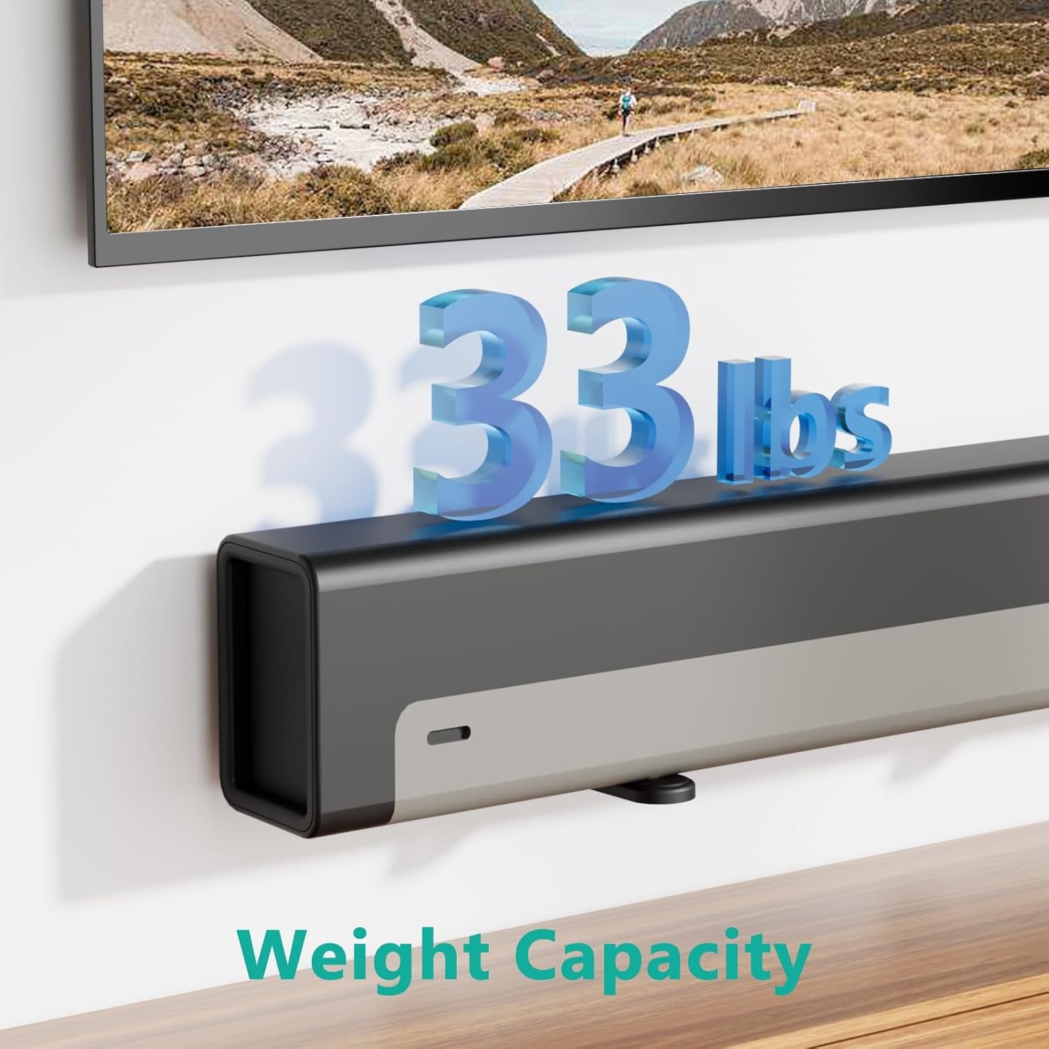 image:imageWALI Center Channel Speaker Wall Mount Universal Soundbar Wall Mount Bracket Hold up to 30 lbs Arms Extend Adjustment from 7 to 115 inch SLK201 Black51 inch