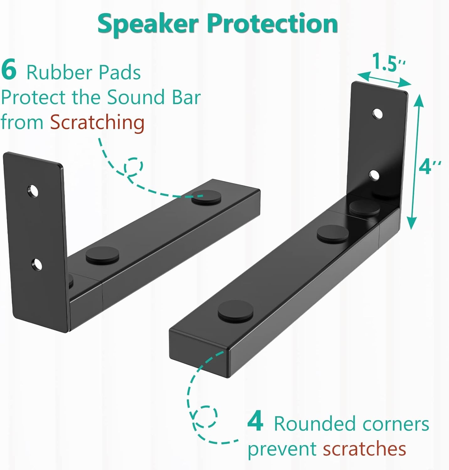 image:imageWALI Center Channel Speaker Wall Mount Universal Soundbar Wall Mount Bracket Hold up to 30 lbs Arms Extend Adjustment from 7 to 115 inch SLK201 Black7 to 115 inch