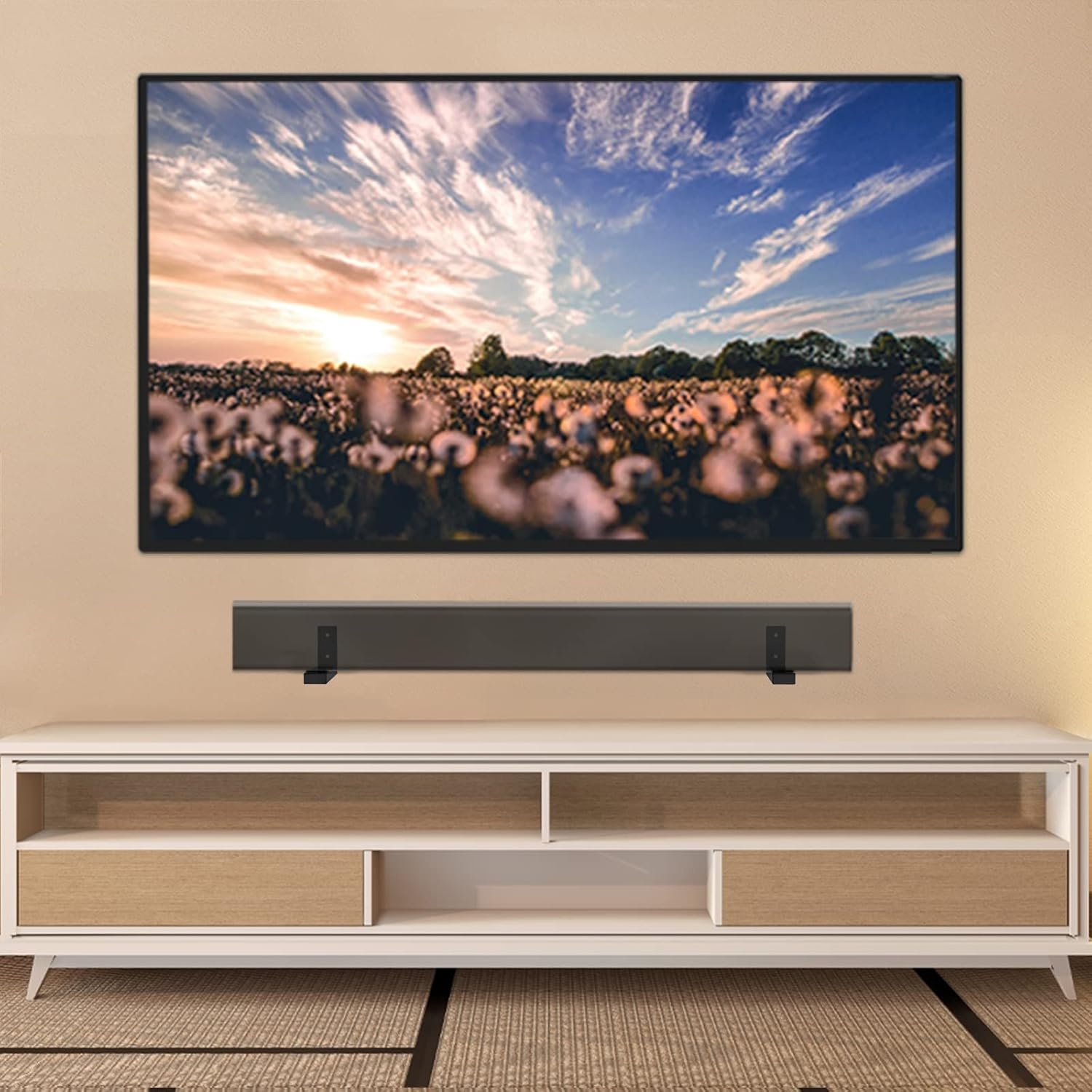 image:imageWALI Center Channel Speaker Wall Mount Universal Soundbar Wall Mount Bracket Hold up to 30 lbs Arms Extend Adjustment from 7 to 115 inch SLK201 Black7 to 115 inch
