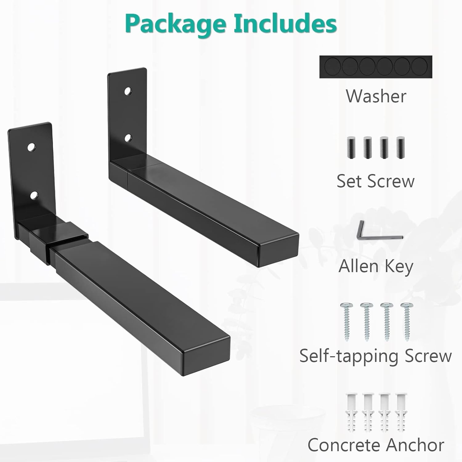 image:imageWALI Center Channel Speaker Wall Mount Universal Soundbar Wall Mount Bracket Hold up to 30 lbs Arms Extend Adjustment from 7 to 115 inch SLK201 Black7 to 115 inch