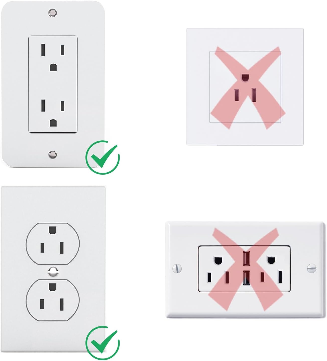 image:imageWALI Outlet Shelf Wall Holder Fit for Duplex GFCI Decorative Outlet Shell A Space Saving for Smart Home Speaker Mounts up to 20lbs with Cable Management OSH002W WhiteWhite2 Packs