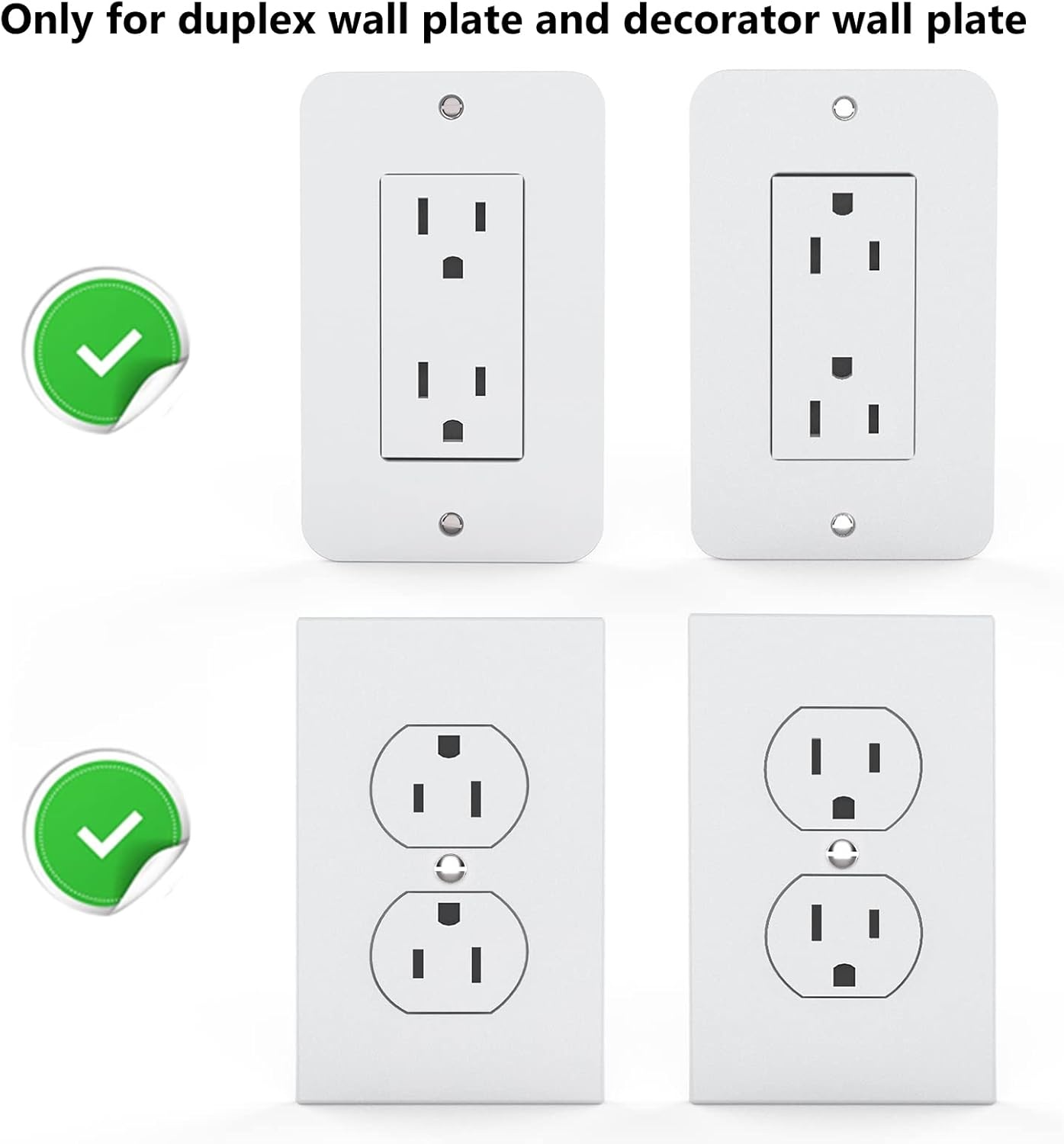 image:imageWALI Outlet Shelf Wall Holder Fit for Duplex GFCI Decorative Outlet Shell A Space Saving for Smart Home Speaker Mounts up to 20lbs with Cable Management OSH002W WhiteWhite2 Packs