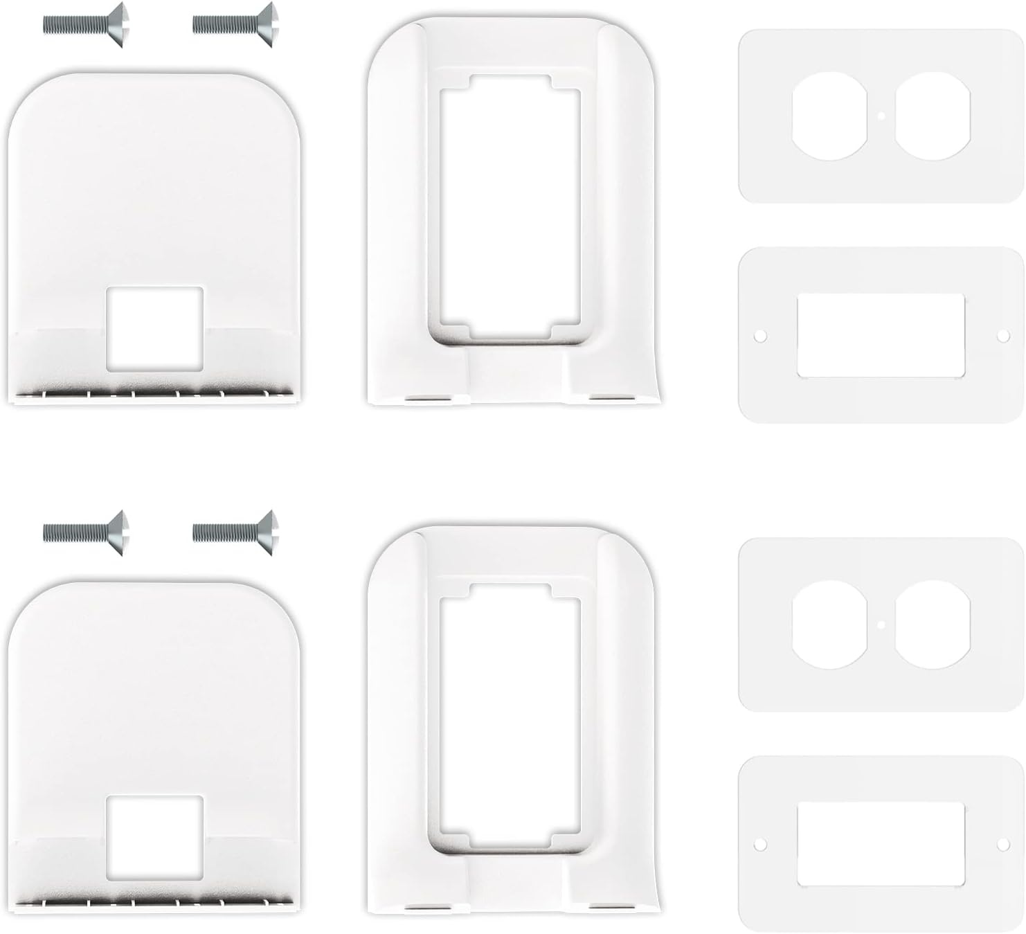 image:imageWALI Outlet Shelf Wall Holder Fit for Duplex GFCI Decorative Outlet Shell A Space Saving for Smart Home Speaker Mounts up to 20lbs with Cable Management OSH002W WhiteWhite2 Packs