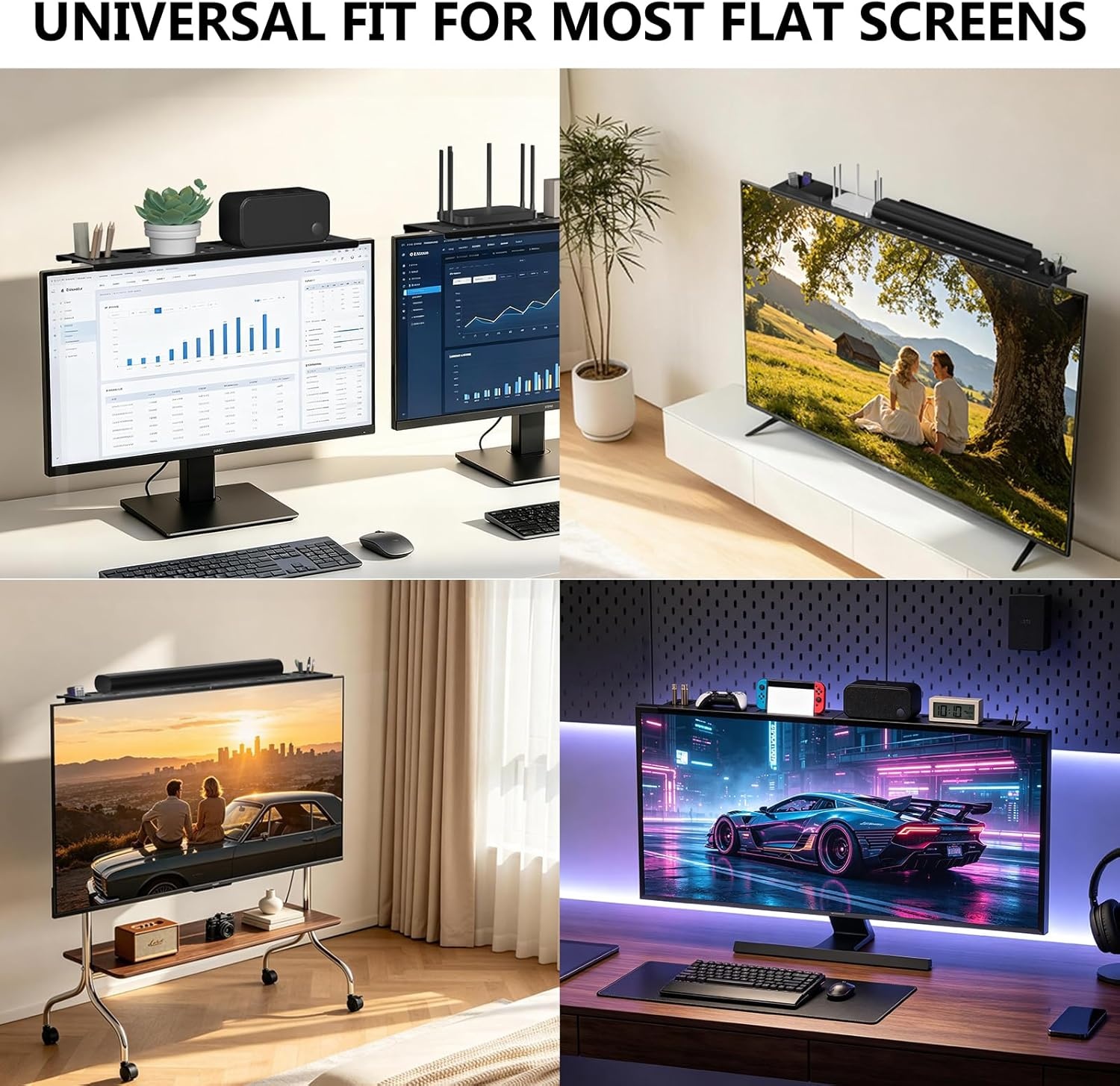 image:imageWALI Speaker Wall Mount Heavy Duty Bookshelf Speaker Floating Wall Shelves Surround Sound Speakers Stand for Living Room Home Theater and Gaming Room Holds up to 55 Lbs SWM302W 1 Pair WhiteBlack