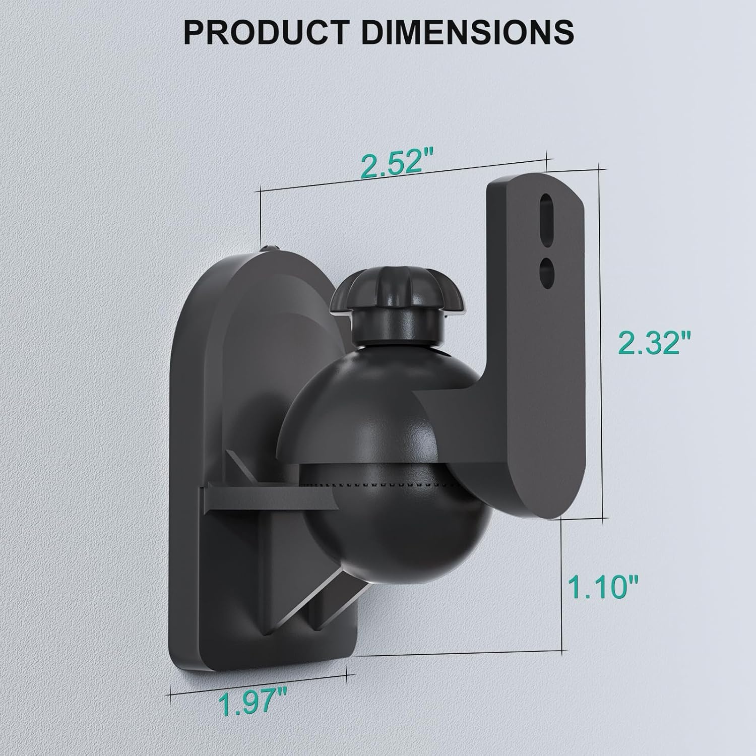 image:imageWALI Speaker Wall Mount Surround Sound Speaker Stand with Adjustable Swivel Tilt Angle Small Bookshelf Speaker Mount for Living Room Home Theater Hold up to 77 Lbs SWM202 2 Pack BlackSmall