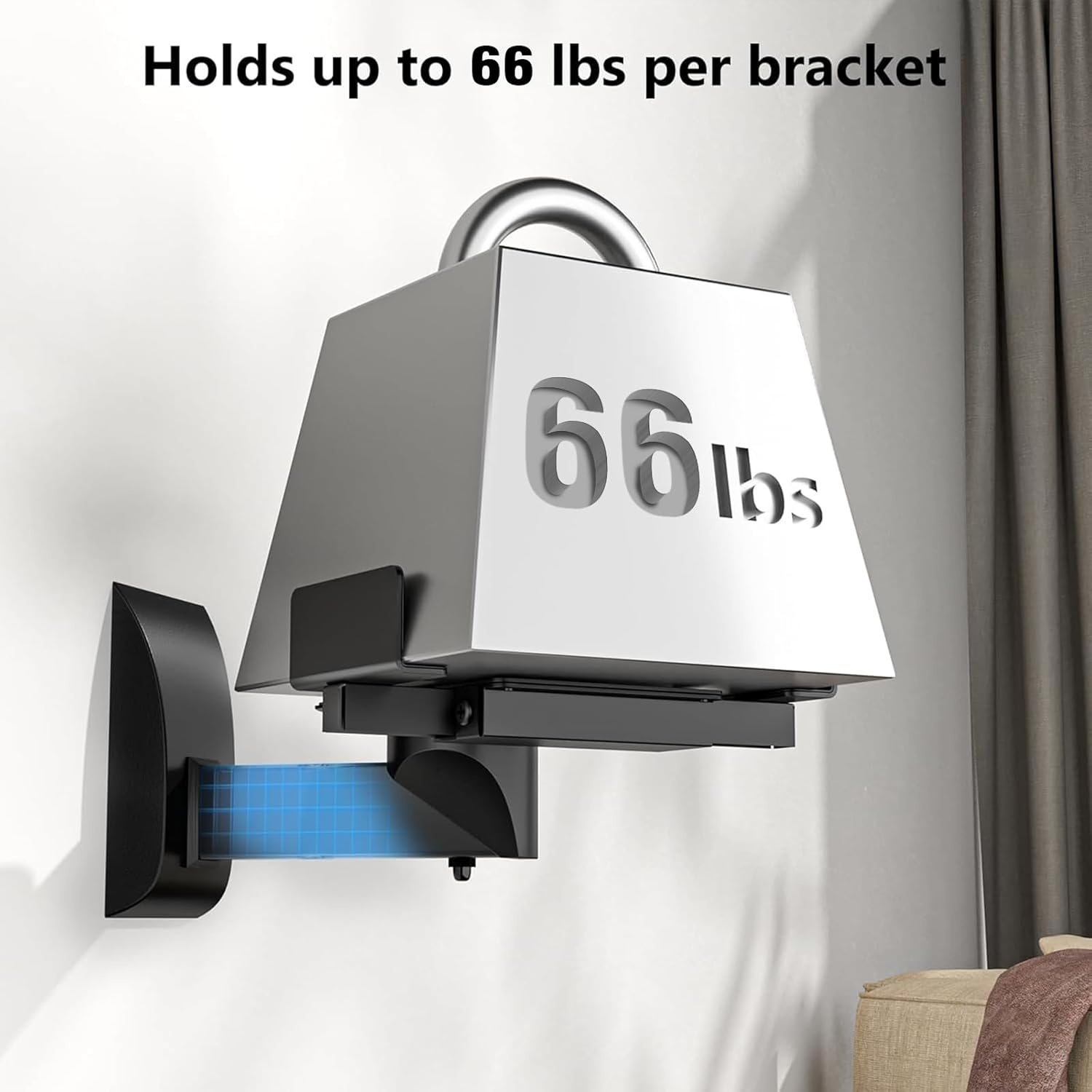 image:imageWALI Speaker Wall Mount Surround Sound Speaker Stand with Adjustable Swivel Tilt Angle Small Bookshelf Speaker Mount for Living Room Home Theater Hold up to 77 Lbs SWM602 5 Pack BlackLarger