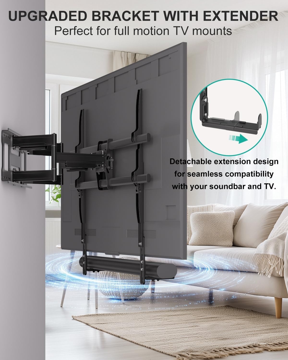 image:imageWALI Universal Soundbar Mount for TV HeavyDuty Bracket for Mounting Above or Below Screen Length Up to 167Fits SamsungSonyBoseLGVizioRokuVizioBose amp More SBR206Length Up to 167
