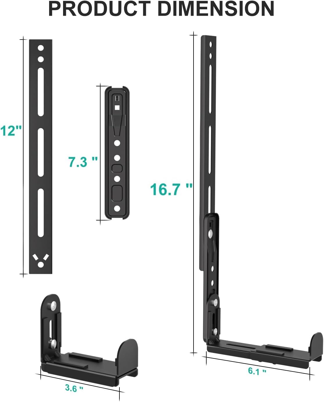 image:imageWALI Universal Soundbar Mount for TV HeavyDuty Bracket for Mounting Above or Below Screen Length Up to 167Fits SamsungSonyBoseLGVizioRokuVizioBose amp More SBR206Length Up to 167