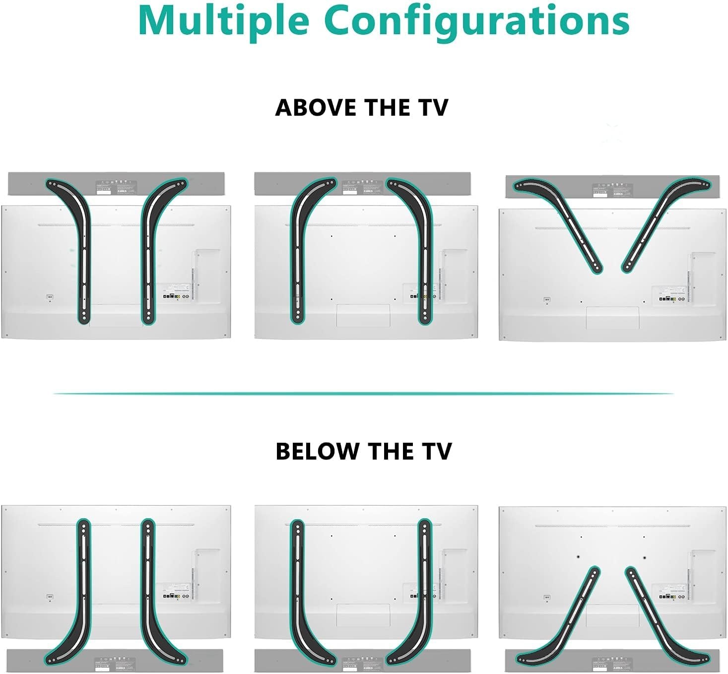 image:imageWALI Universal Soundbar Mount for TV HeavyDuty Bracket for Mounting Above or Below Screen Length Up to 167Fits SamsungSonyBoseLGVizioRokuVizioBose amp More SBR206Length Up to 17