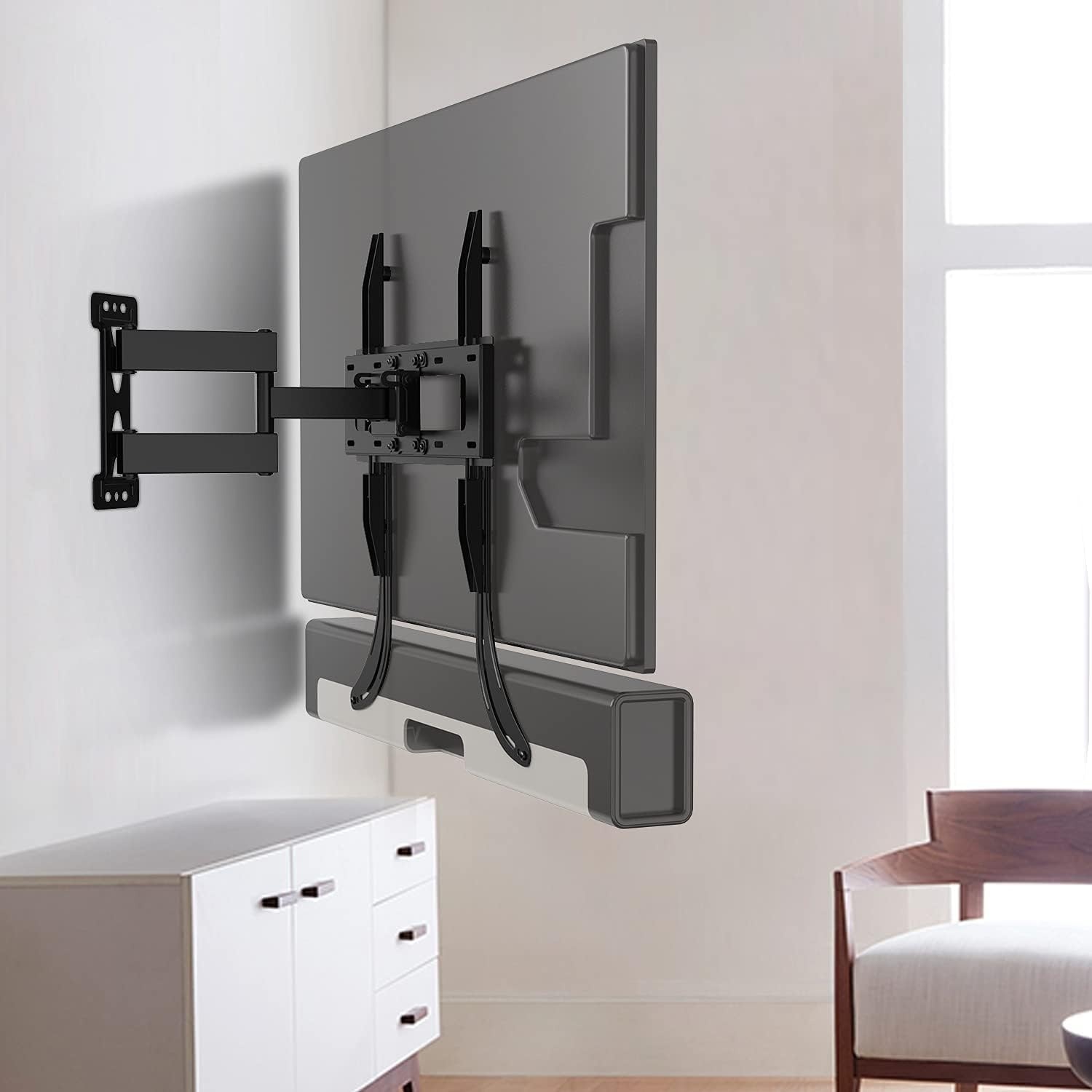image:imageWALI Universal Soundbar Mount for TV HeavyDuty Bracket for Mounting Above or Below Screen Length Up to 167Fits SamsungSonyBoseLGVizioRokuVizioBose amp More SBR206Length Up to 17