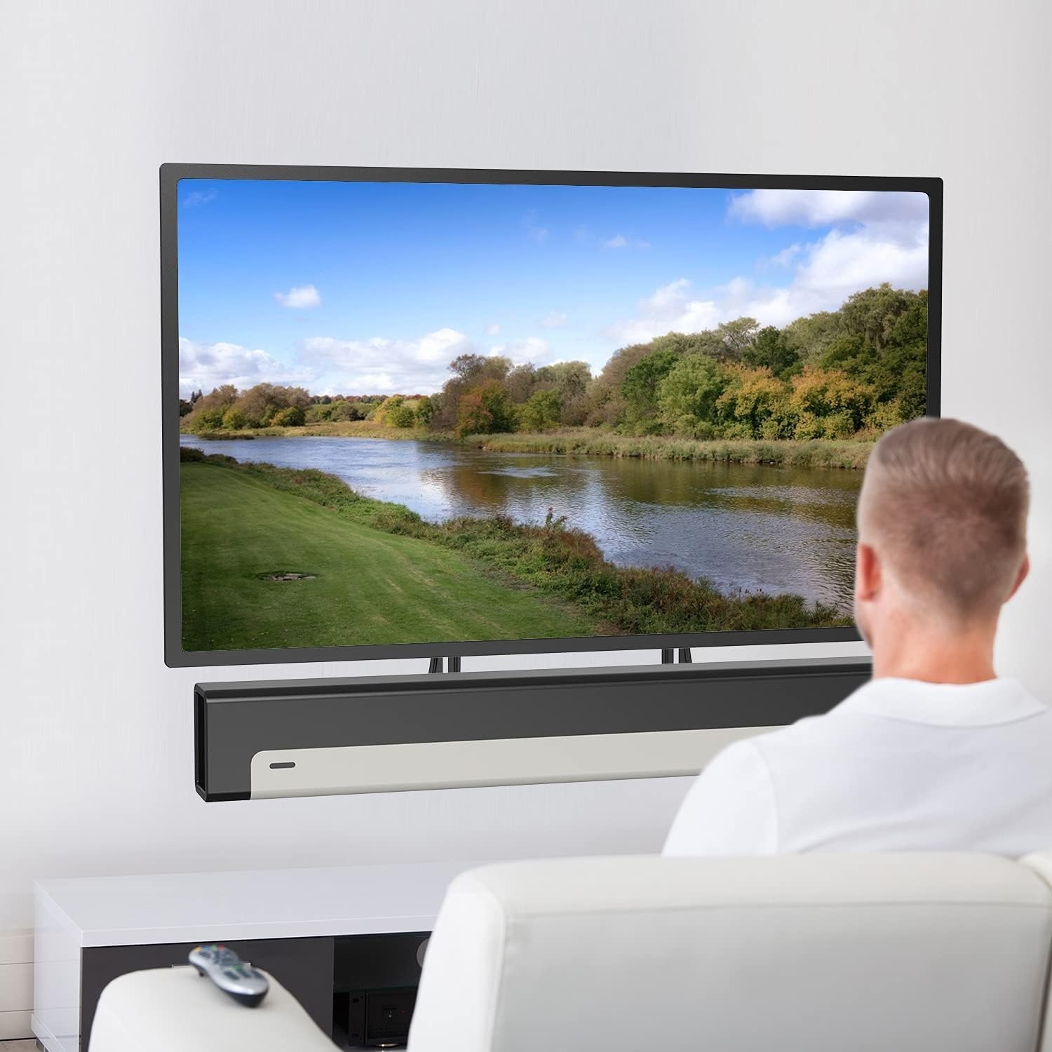 image:imageWALI Universal Soundbar Mount for TV HeavyDuty Bracket for Mounting Above or Below Screen Length Up to 167Fits SamsungSonyBoseLGVizioRokuVizioBose amp More SBR206Length Up to 17