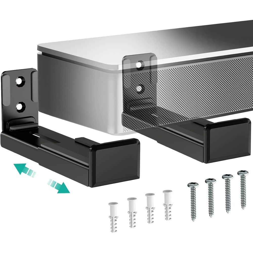image:imageWALI Center Channel Speaker Wall Mount Universal Soundbar Wall Mount Bracket Hold up to 30 lbs Arms Extend Adjustment from 7 to 115 inch SLK201 Black35 to 61 inch