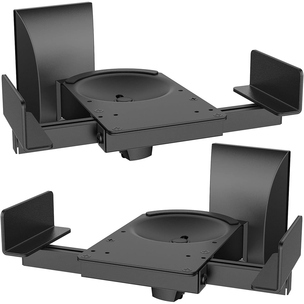 image:imageWALI Speaker Wall Mount Surround Sound Speaker Stand with Adjustable Swivel Tilt Angle Small Bookshelf Speaker Mount for Living Room Home Theater Hold up to 77 Lbs SWM602 5 Pack BlackLarger