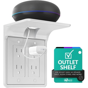 image:imageWALI Outlet Shelf Wall Holder Fit for Duplex GFCI Decorative Outlet Shell A Space Saving for Smart Home Speaker Mounts up to 20lbs with Cable Management OSH002W WhiteWhite1 Pack