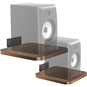 image:imageWALI Speaker Wall Mount Heavy Duty Bookshelf Speaker Floating Wall Shelves Surround Sound Speakers Stand for Living Room Home Theater and Gaming Room Holds up to 55 Lbs SWM302W 1 Pair WhiteWood