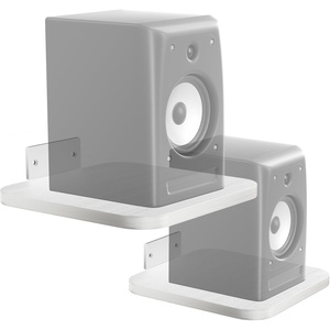 image:imageWALI Speaker Wall Mount Heavy Duty Bookshelf Speaker Floating Wall Shelves Surround Sound Speakers Stand for Living Room Home Theater and Gaming Room Holds up to 55 Lbs SWM302W 1 Pair WhiteWhite