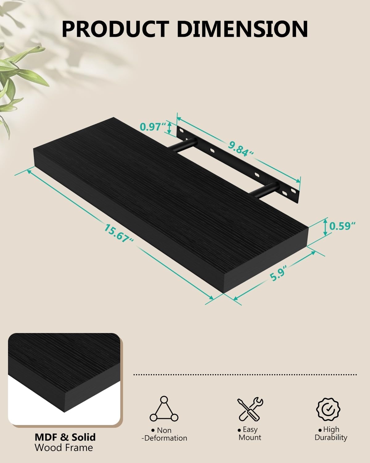 image:imageWALI Floating TV Shelf 2 Tier Projector Shelf for DVD Players Routers Game Consoles Cable Boxes Living Room Decor Accessories Wall Mount Shelves Holds Up to 22lbs CS202N 2Shelf Walnut BrownBlack
