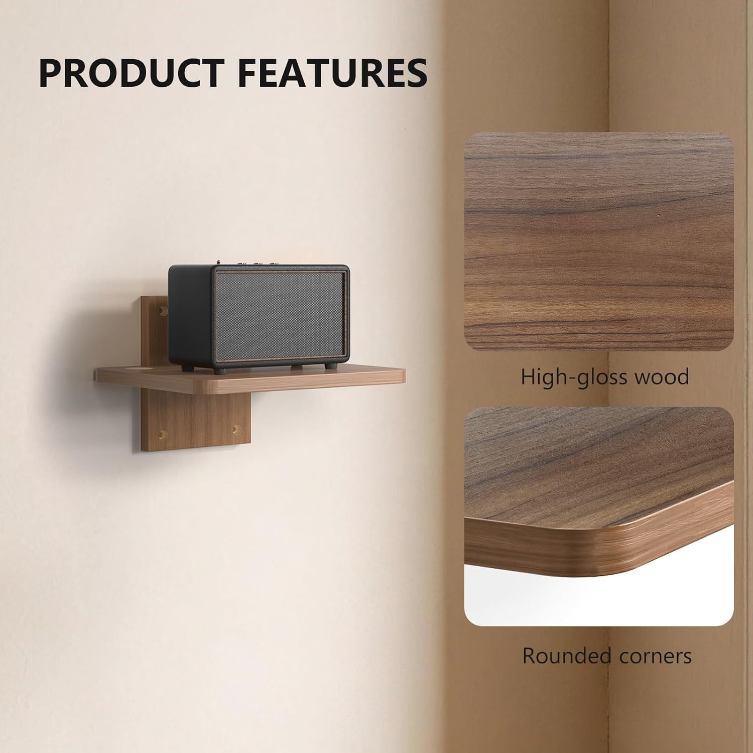 image:imageWALI Floating TV Shelf 2 Tier Projector Shelf for DVD Players Routers Game Consoles Cable Boxes Living Room Decor Accessories Wall Mount Shelves Holds Up to 22lbs CS202N 2Shelf Walnut BrownWalnut Brown